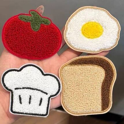 趣味搞怪食物碎发刘海趣味魔术贴发夹卡通厨师帽面包碎发