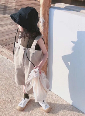 女童韩版套装无袖背心加款式背带裤26夏装新款童装3-9岁
