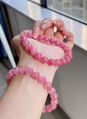 粉纹爆裂纹手链民族风手串爱情学生情侣闺蜜手串学生版