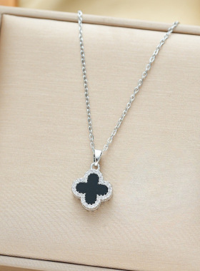 四叶草夏季时尚香风气质项链轻奢单面锁骨学生版