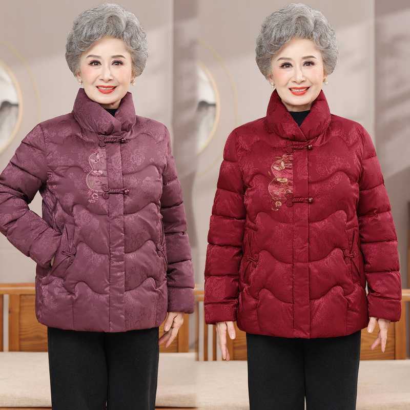 专柜品牌新年衣服妈妈装冬装新款棉服加厚外套中老年冬天奶奶老人