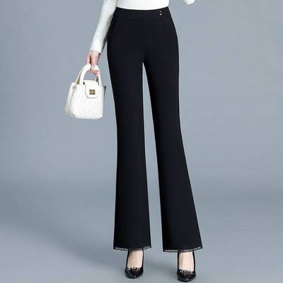2025秋季新款气质显瘦喇叭裤女韩版高腰质感休闲裤时尚筒喇裤长裤