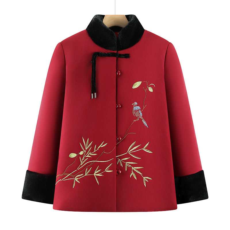 专柜品牌奶奶装棉衣中老年人冬装女唐装棉袄老人衣服70岁妈妈冬季