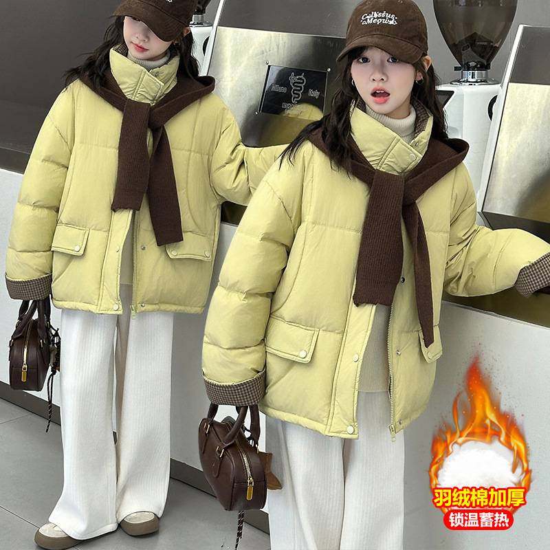 商场品牌女童棉服秋冬款2025新款洋气儿童夹棉加厚超好看冬季保暖