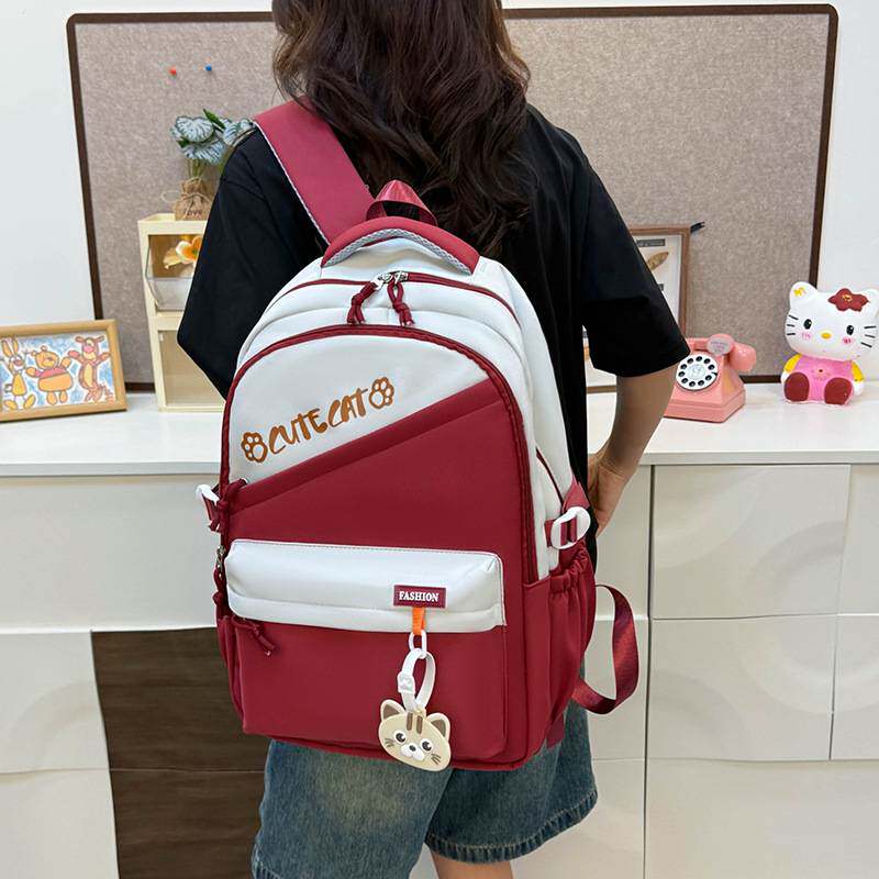 商场品牌新款高颜值学生双肩包女轻便大容量休闲背包简约休闲旅游