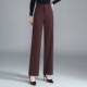 春款 女裤 年新款 松紧腰阔腿裤 商场品牌高腰窄版 百搭洋气西装 直筒裤
