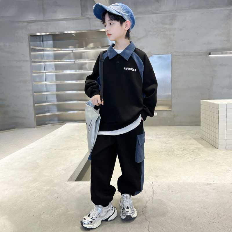 专柜品牌男童秋装套装2026新款秋季中大童儿童男孩POLO衫春秋款痞