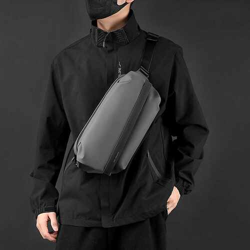 专柜品牌WEPOWER新款男士胸包休闲单肩斜挎包休闲多功能大容量磁