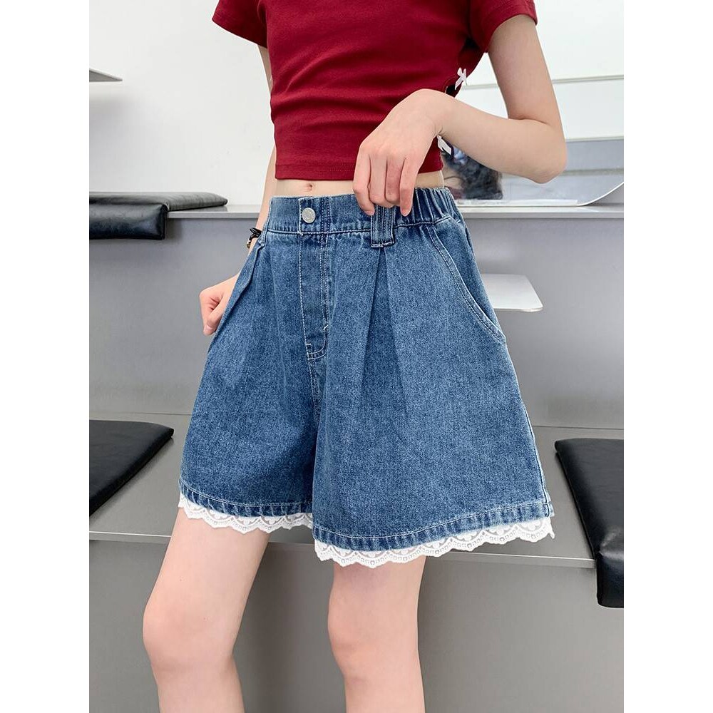 商场品牌女童牛仔裤2026夏季新款中大童时尚休闲高腰宽松短裤显瘦
