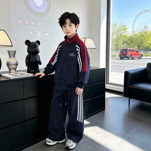 专柜品牌男童秋装套装2026新款秋季时髦中大儿童男孩春秋款运动卫