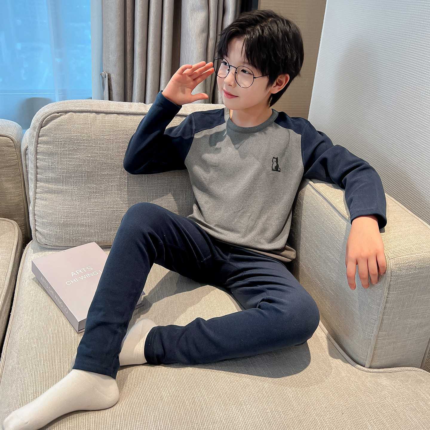 专柜品牌男童睡衣2026新款儿童装秋衣秋裤套装中大童德绒保暖内衣