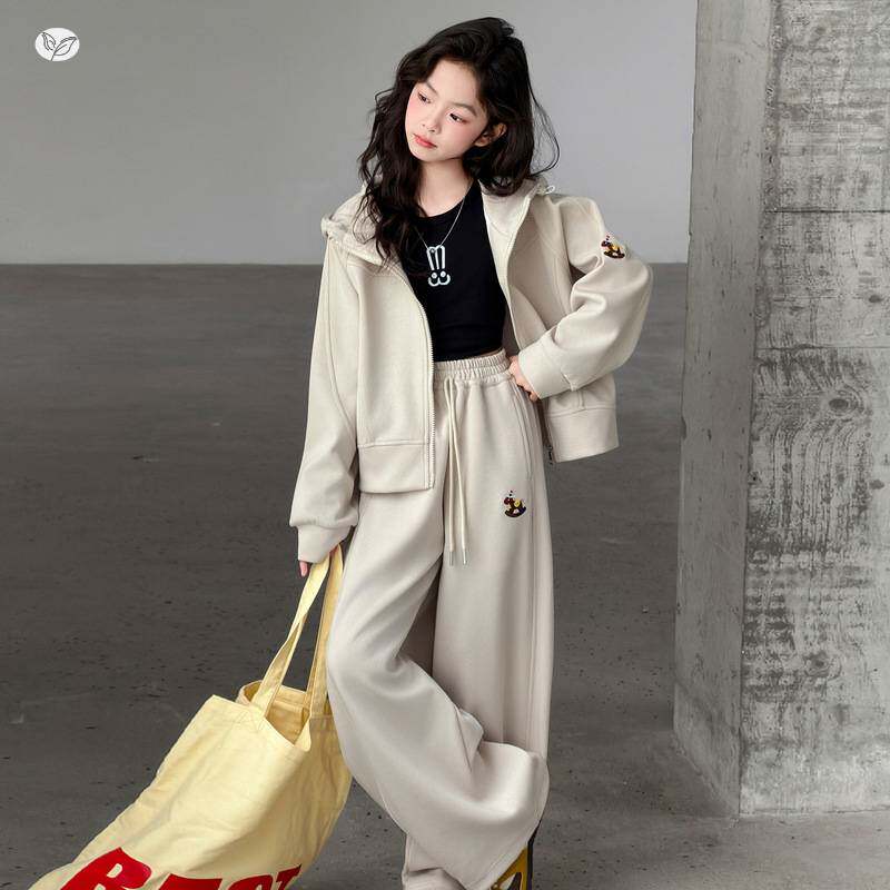 商场品牌女童运动套装2026年春季新款小马刺绣卫衣卫裤两件套中大