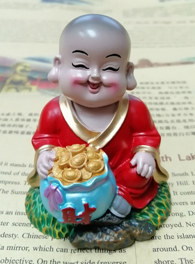 妙趣励志小沙弥摆件家居装饰品