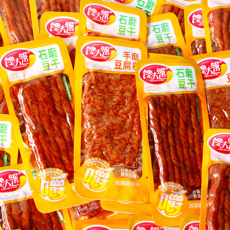 馋大嘴巴手磨豆腐卷麻辣条千张石磨豆干怀旧素肉豆制品零食品小吃