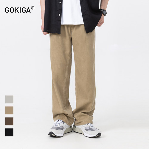 GOKIGA夏季潮流休闲直筒长裤男