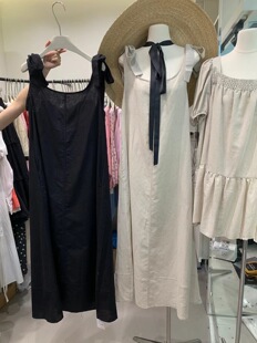 DoubleSeven棉麻吊带连衣裙女24夏季法式气质显瘦裙子a字辣妹长裙