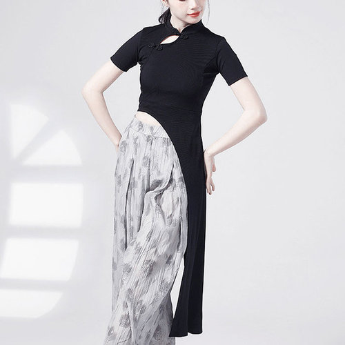 古典舞蹈服装旗袍不规则舞蹈上衣