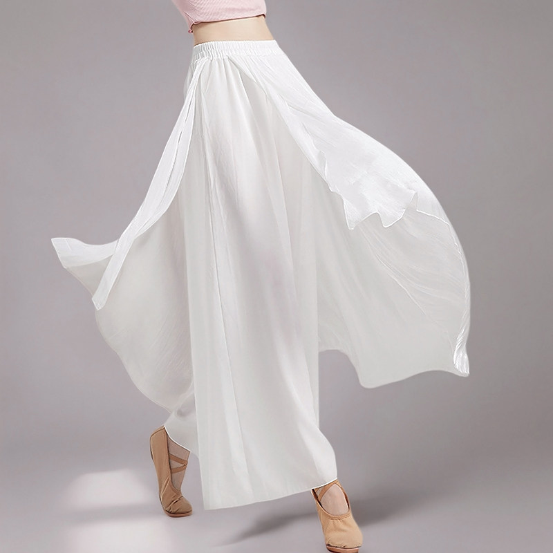 跳舞裤子阔腿裤飘逸直筒长裤裙裤