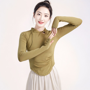 古典舞上衣练功服女中国舞旗袍长袖修身显瘦成人演出舞蹈服形体服