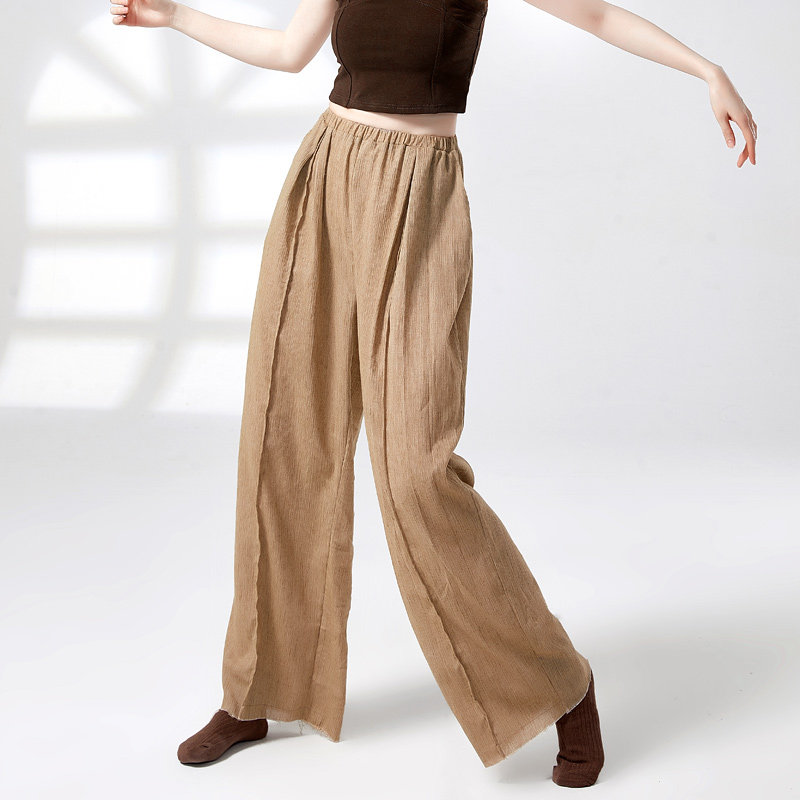 舞蹈练功服高腰直筒阔腿裤长裤女