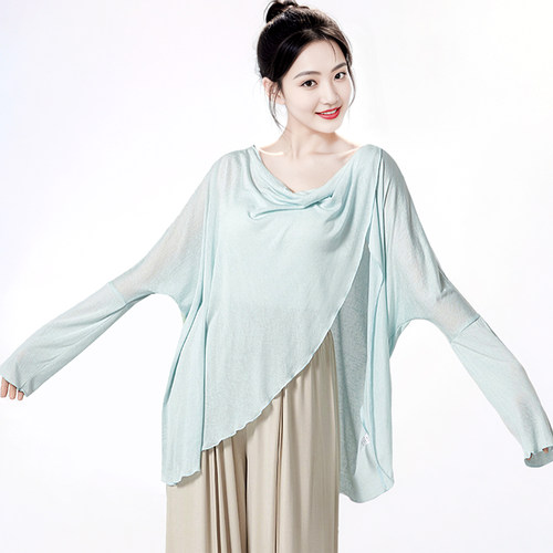 宽松长袖罩衫上衣舞蹈形体练功服