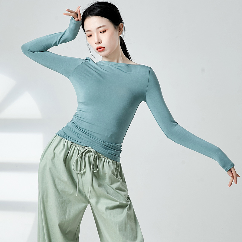 舞蹈练功服女长袖修身成人形体服