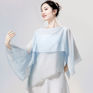 跳舞上衣一帘幽梦古典舞练功服装女新款中国风舞蹈服罩衫纱衣成人