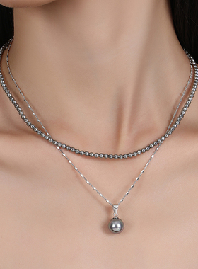 施家珍珠S925纯银锁骨链女生项链