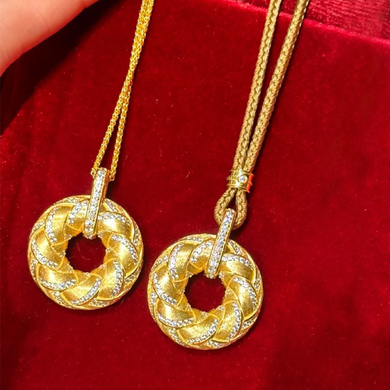 沙金拉丝龙鳞纹平安扣吊坠项链女款秋冬毛衣链长款轻奢高级感饰品,饰品/流行首饰/时尚饰品新,项链,淘宝优惠券,粉丝福利购,淘宝优惠卷