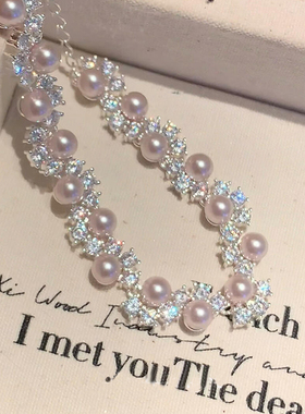 爆闪施家珍珠满钻手链女款2025年新款手串小众精致高级感编织串珠