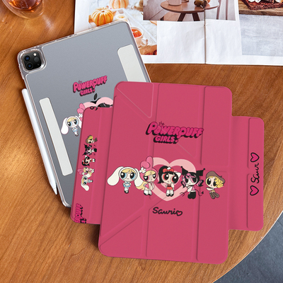 飞天小女警适用ipadpro11寸保护壳air5透明ipadair7/6卡通2025磁吸分离air5可拆卸MINI7第11代保护壳10代98