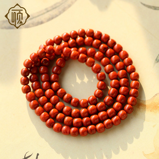 顽石灵细腻油脂光毕业级火焰纹锦红南红玛瑙苹果珠多圈手串W2
