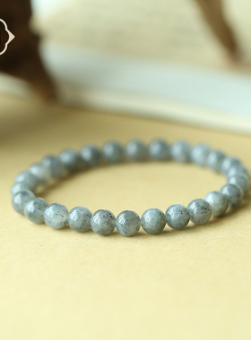 顽石灵 毕业级一级细肉青花料猕猴桃果冻感和田玉手串W1-341