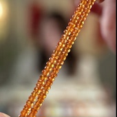 大颗粒芬达色盘珠刻面项链