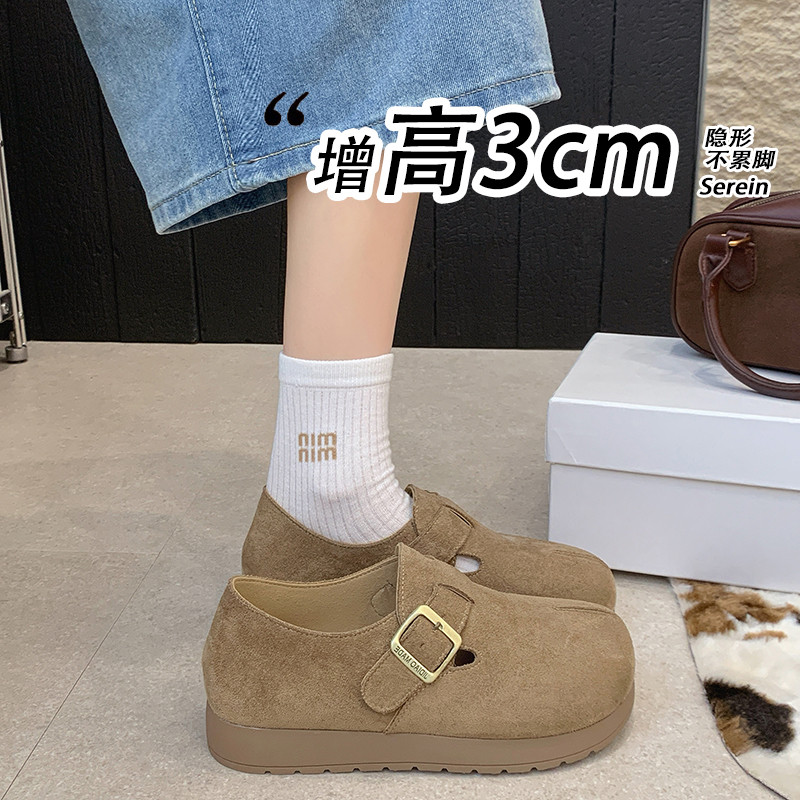 厚底内增高全包勃肯鞋女鞋子春秋