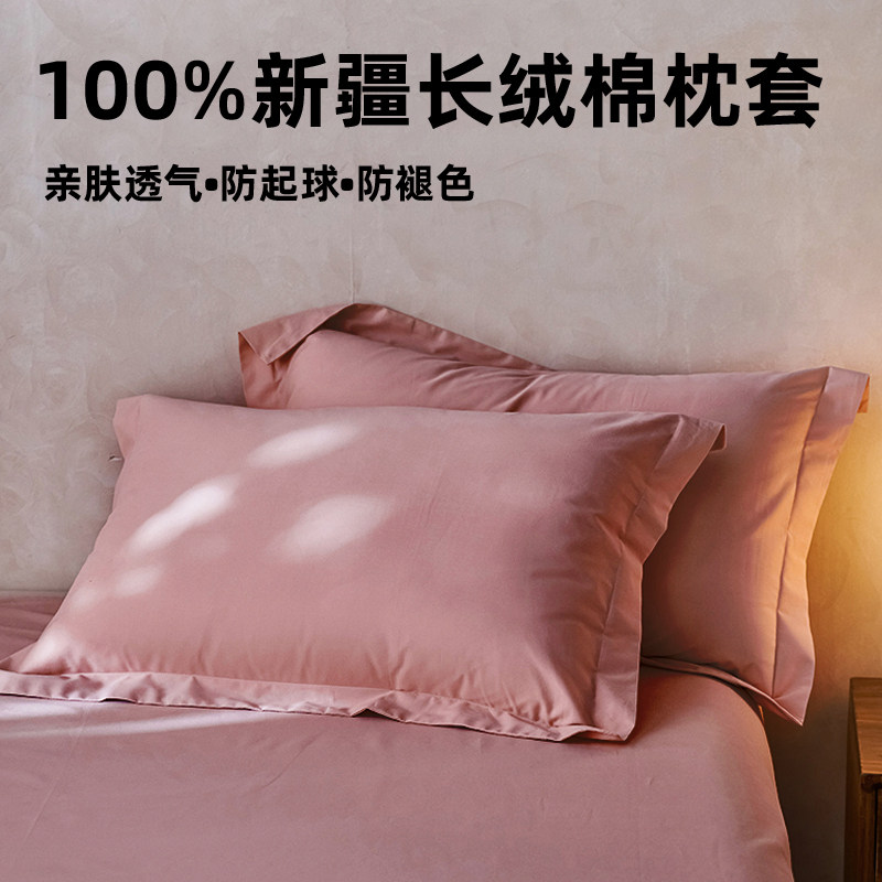 2025新款纯棉枕套一对装48x74单个40x60枕头套100全棉整头套家用