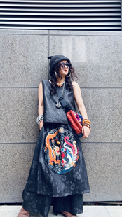 绣色绣吾颜民族风香云纱龟裂纹百搭背心马甲个性原创