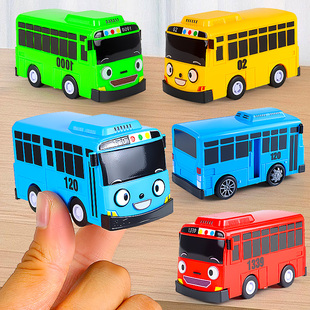 韩国卡通太友TAYO可弹射轨道巴士男孩女回力公交大巴车玩具小汽车
