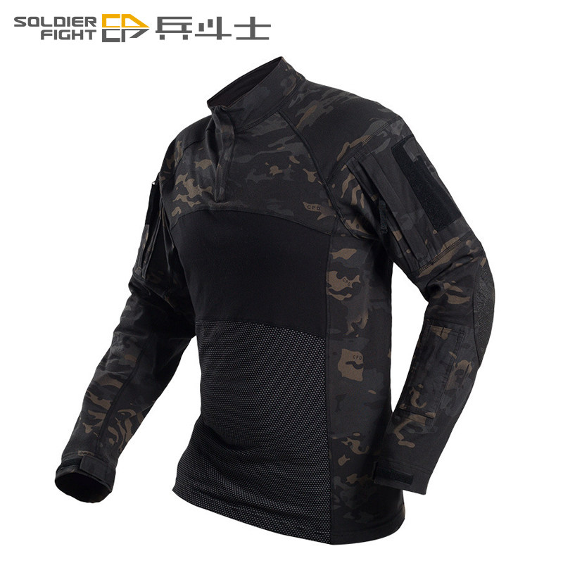 兵斗士地形暗夜迷彩黑色男青蛙服