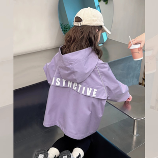 女童外套春秋款2025新款女孩宝宝洋气休闲冲锋衣儿童春装时髦风衣