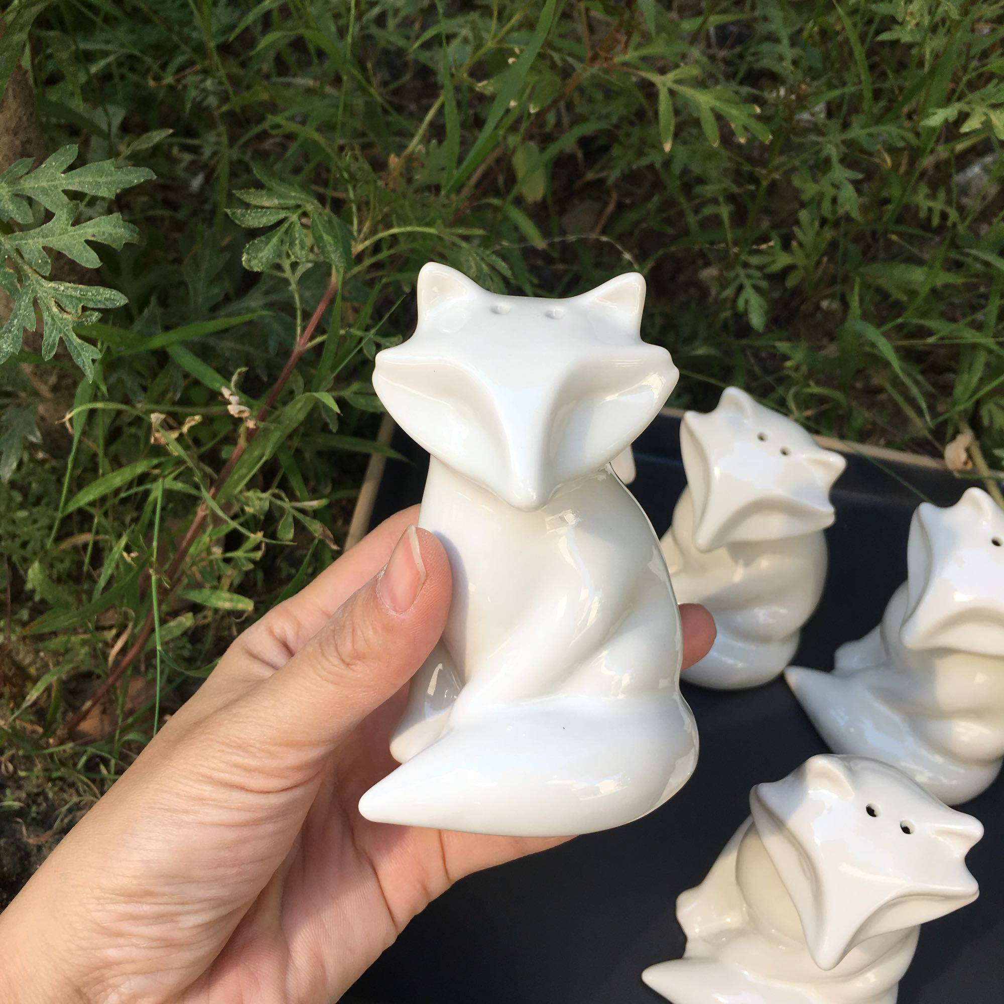 非常道陶瓷 可爱狐狸小调味瓶胡椒粉瓶盐瓶西餐厅调味罐2个包邮
