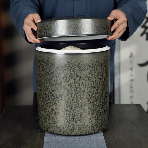 加厚防潮防虫景德镇陶瓷米缸油面粉桶20斤30斤腌菜肉密封罐茶叶罐