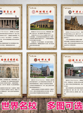 世界名校海报简介走廊宣传画