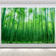 绿色竹子竹林风景画客厅卧室自然风光装 饰画书房护眼自粘贴画