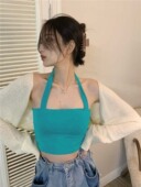 纯欲挂脖小吊带背心女2024年夏季 外穿设计感小众内搭别致性感上衣