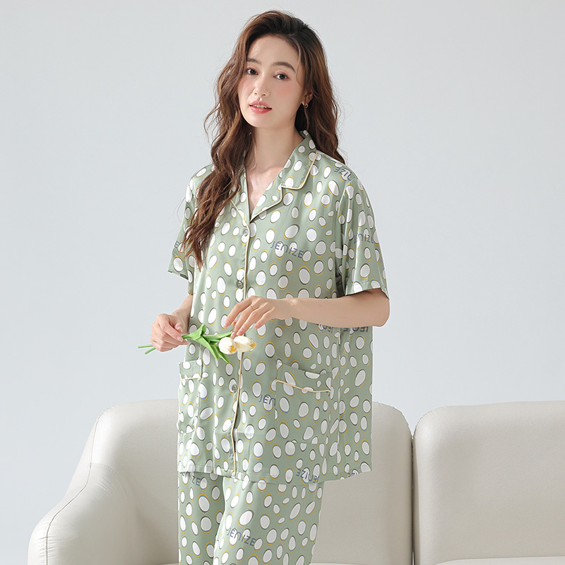 睡衣丝绸秋鹿可外穿家居服