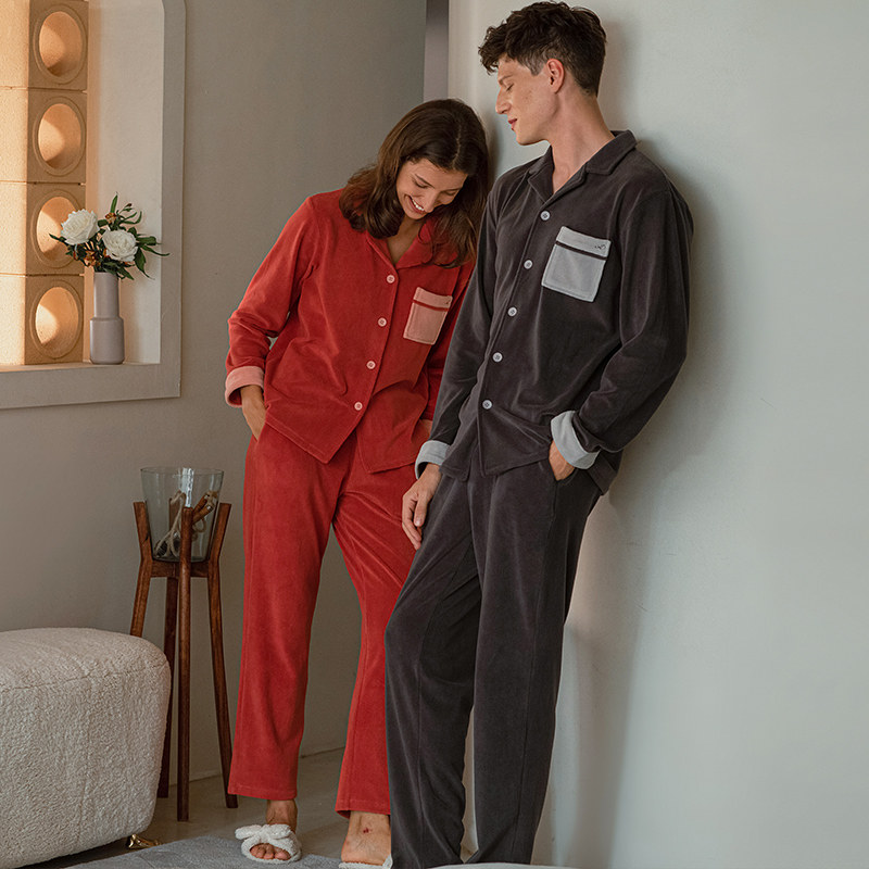 秋鹿【抗静电】情侣睡衣海岛绒秋冬保暖加厚男女休闲珊瑚绒家居服,女士内衣/男士内衣/家居服,睡衣/家居服套装,淘宝优惠券,粉丝福利购,淘宝优惠卷