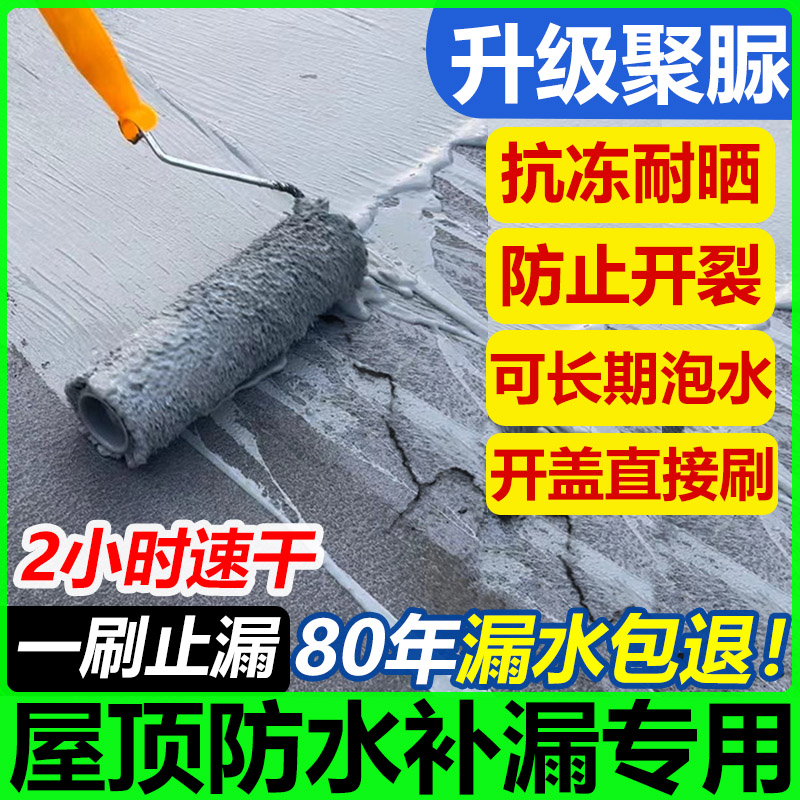 屋顶防水补漏专用聚脲涂料楼顶房顶堵漏王外墙裂缝漏水材料防漏胶