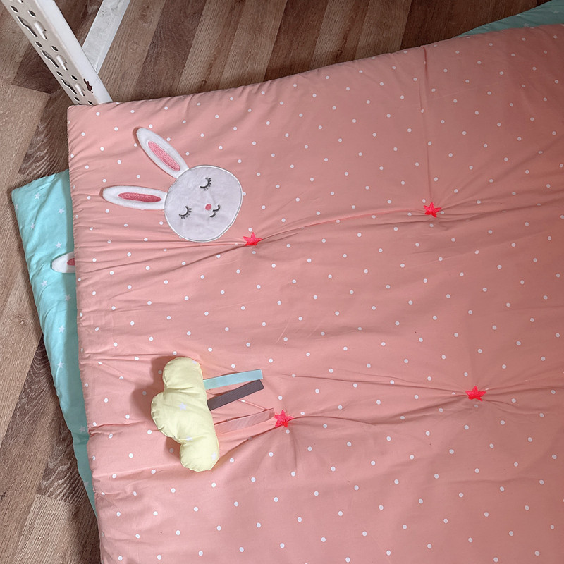 外单宝宝纯棉夹棉兔子婴童床垫粉色波点星星装饰儿童游戏垫,玩具/童车/益智/积木/模型,爬行垫,淘宝优惠券,粉丝福利购,淘宝优惠卷