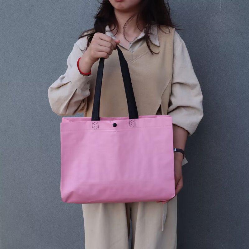 高级服装店新款手提编织袋打包袋子暗扣手提袋简约加厚环保定制lg图片